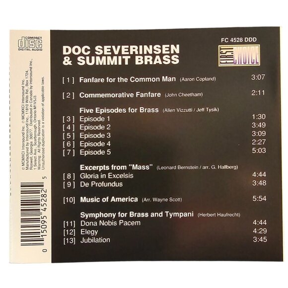 Doc Severinsen & Summit Brass Music CD Album  37762cd - Picture 2 of 2